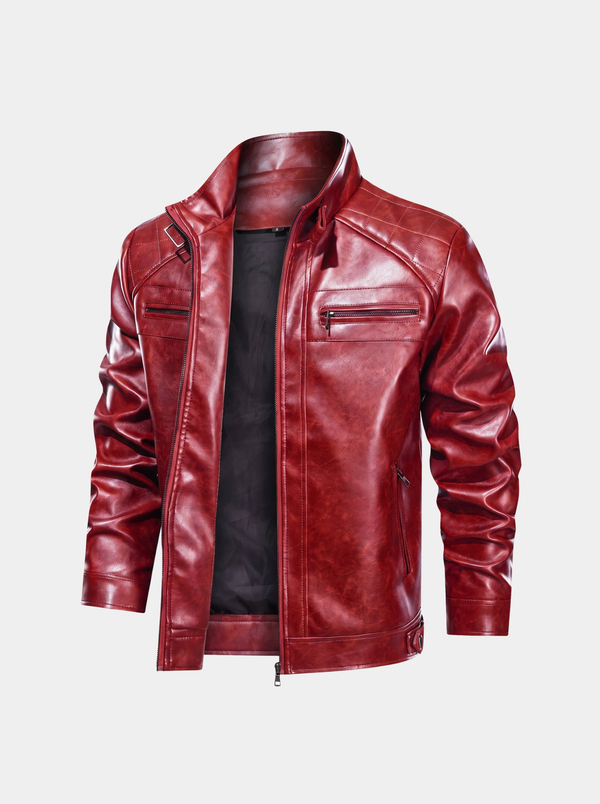 Vulcan Diamond-Stitch Leather Jacket