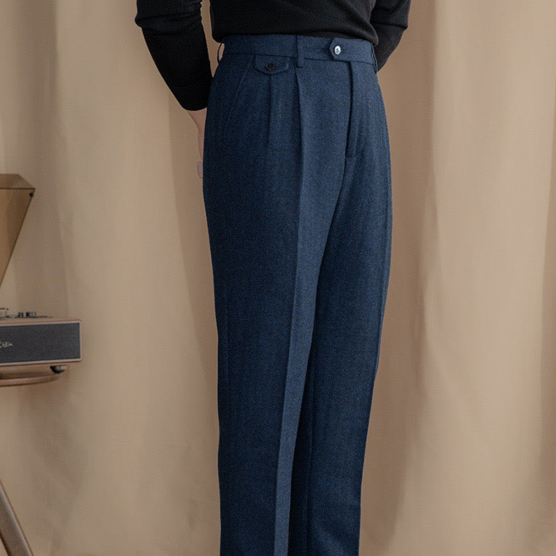 Marylebone Pleated Wool Trousers