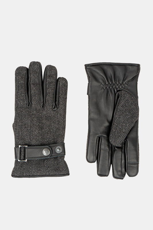 Hampstead Black Tweed Cuff Gloves
