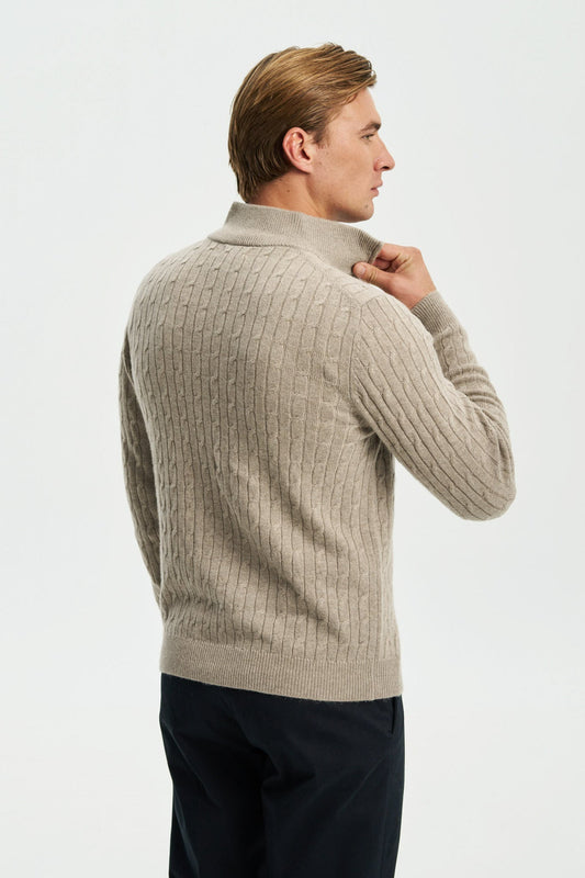 Davos Cable Quarter Zip Jumper