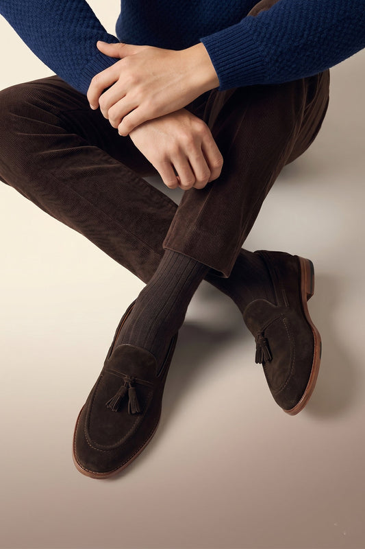 Henley Brown Suede Tassel Loafers
