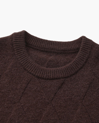 Diamond Knit Crewneck Sweater - Montierri