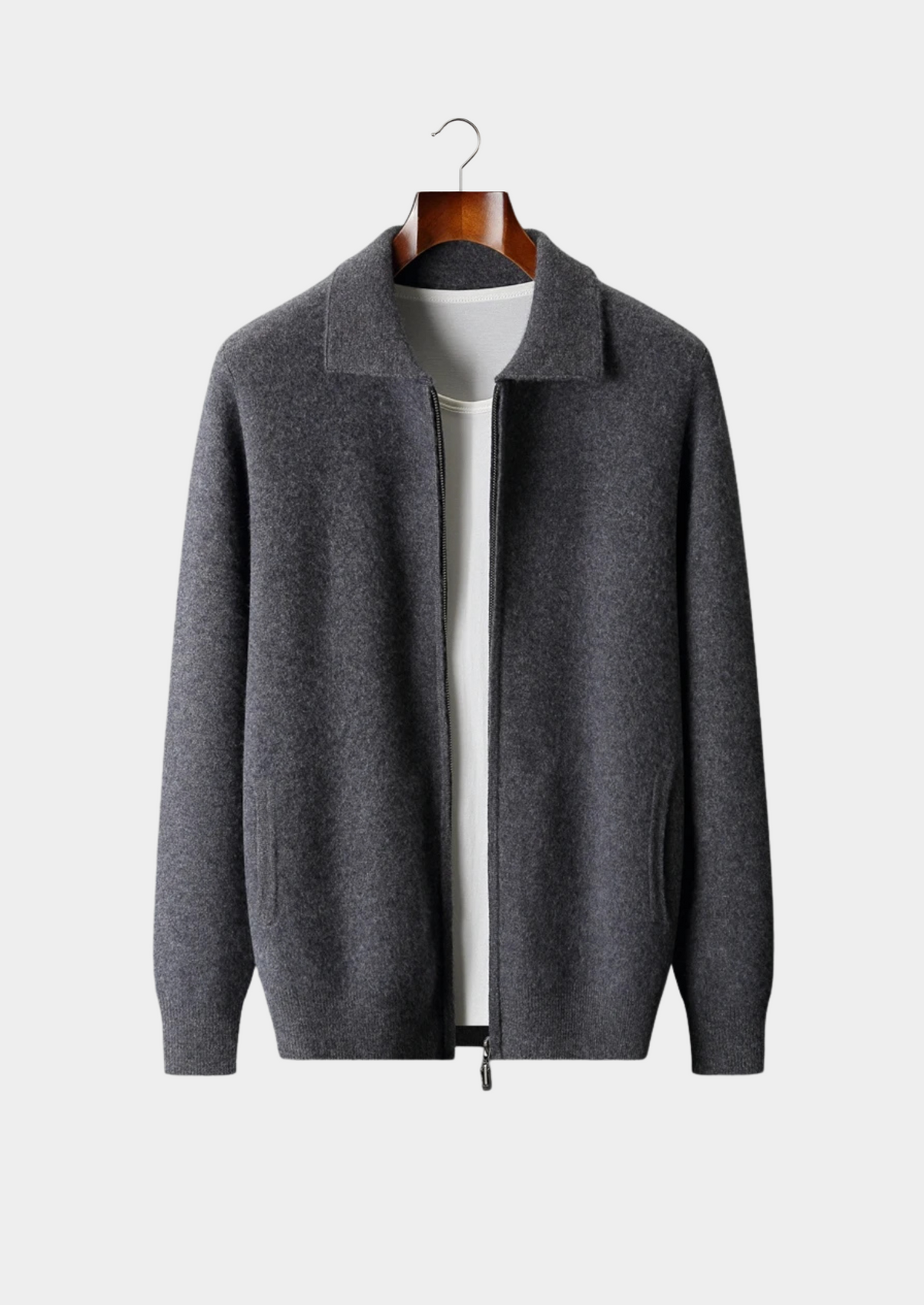 Courchevel Cashmere Zip Polo Cardigan