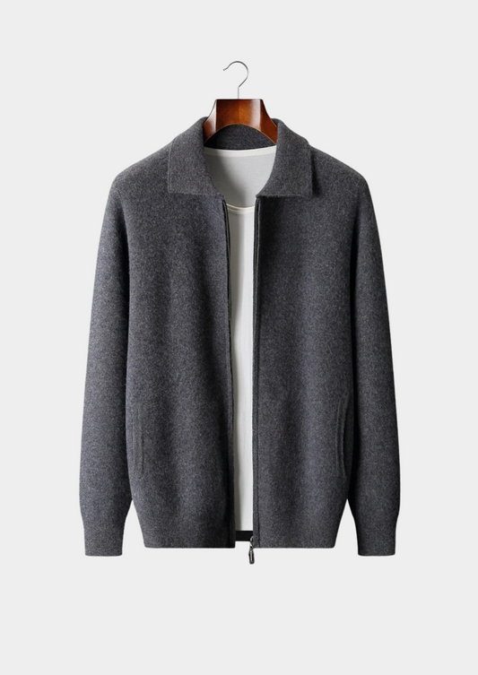 Courchevel Cashmere Zip Polo Cardigan