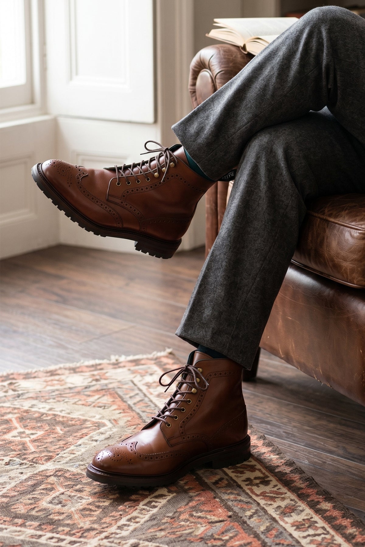 Harrogate Brown Brogue Boots