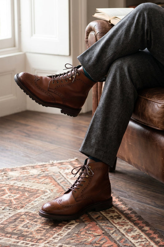 Harrogate Brown Brogue Boots
