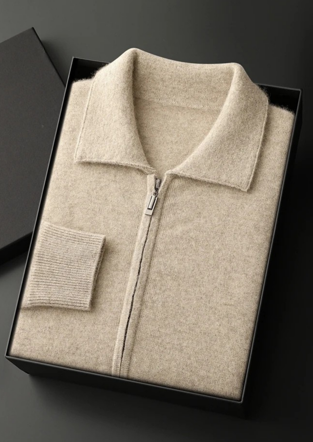 Courchevel Cashmere Zip Polo Cardigan