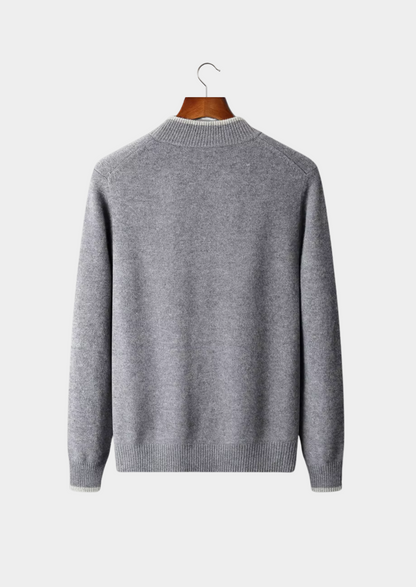 Trento Two-Tone Merino Zip Cardigan