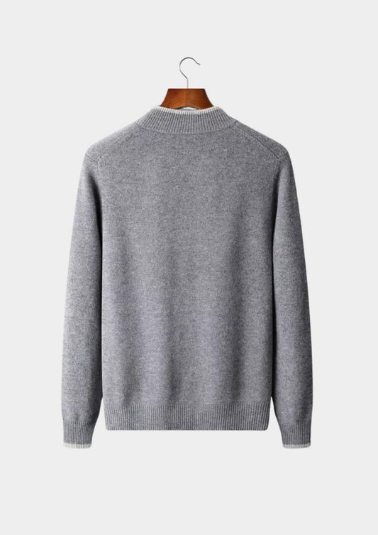 Trento Two-Tone Merino Zip Cardigan