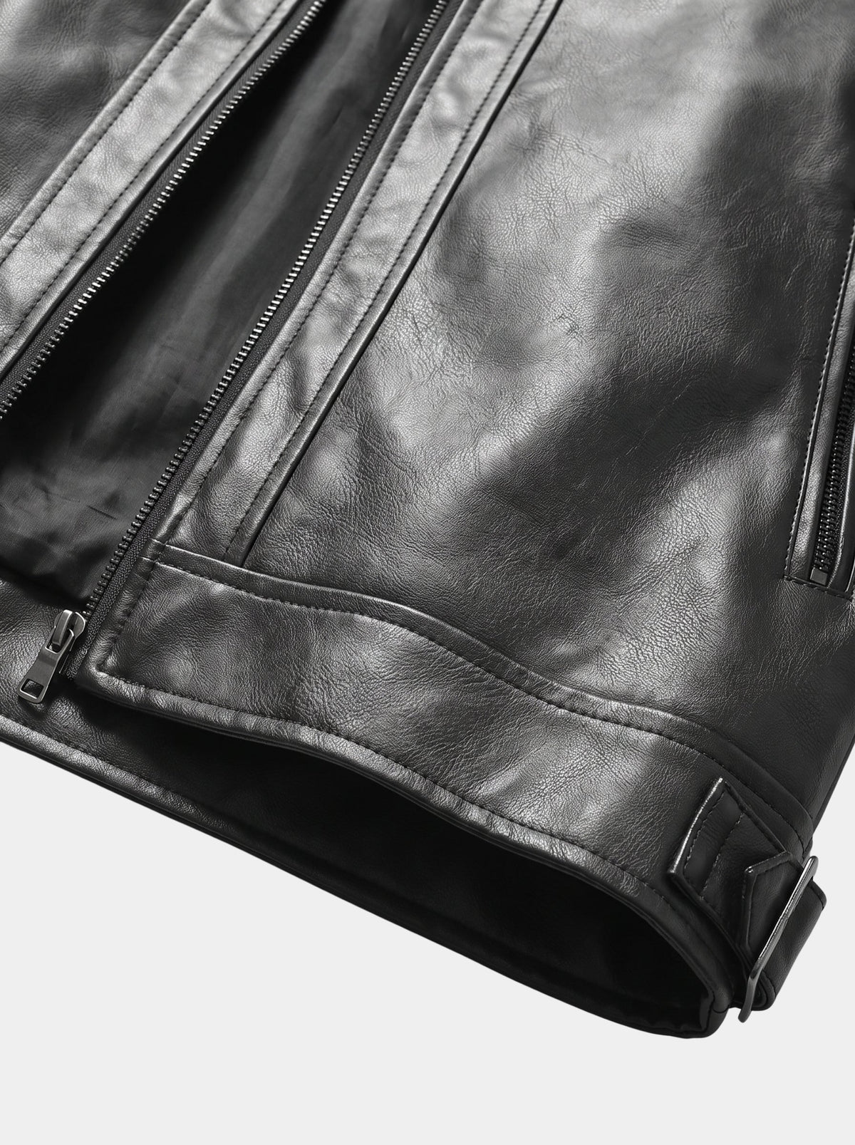 Vulcan Diamond-Stitch Leather Jacket