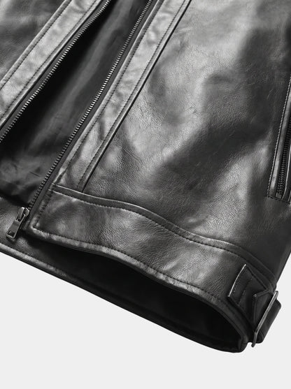 Vulcan Diamond-Stitch Leather Jacket