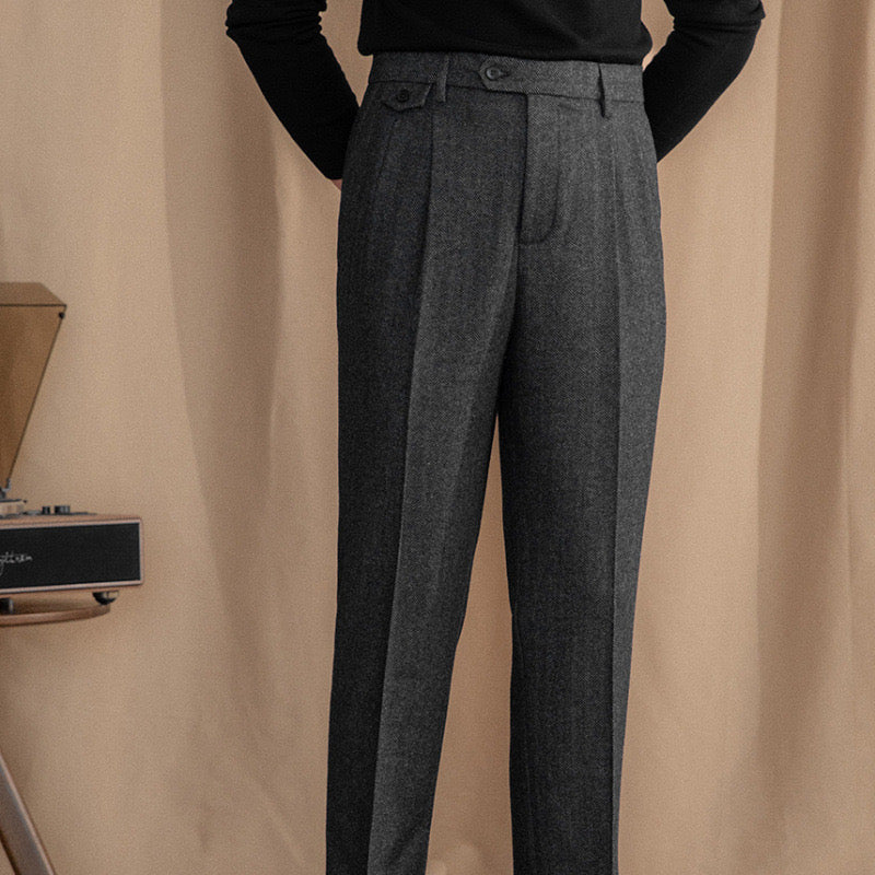 Marylebone Pleated Wool Trousers