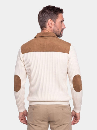 Camborne Elbow Patch Quarter Zip Sweater