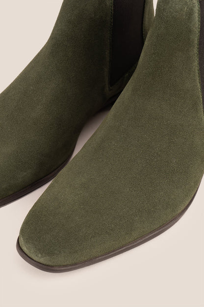 Arosa Green Suede Chelsea Boots