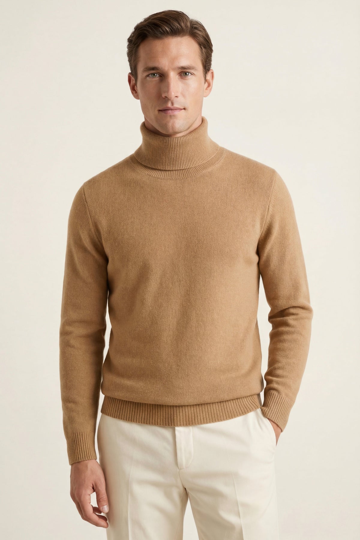 Avenzo Brown Cashmere Turtleneck