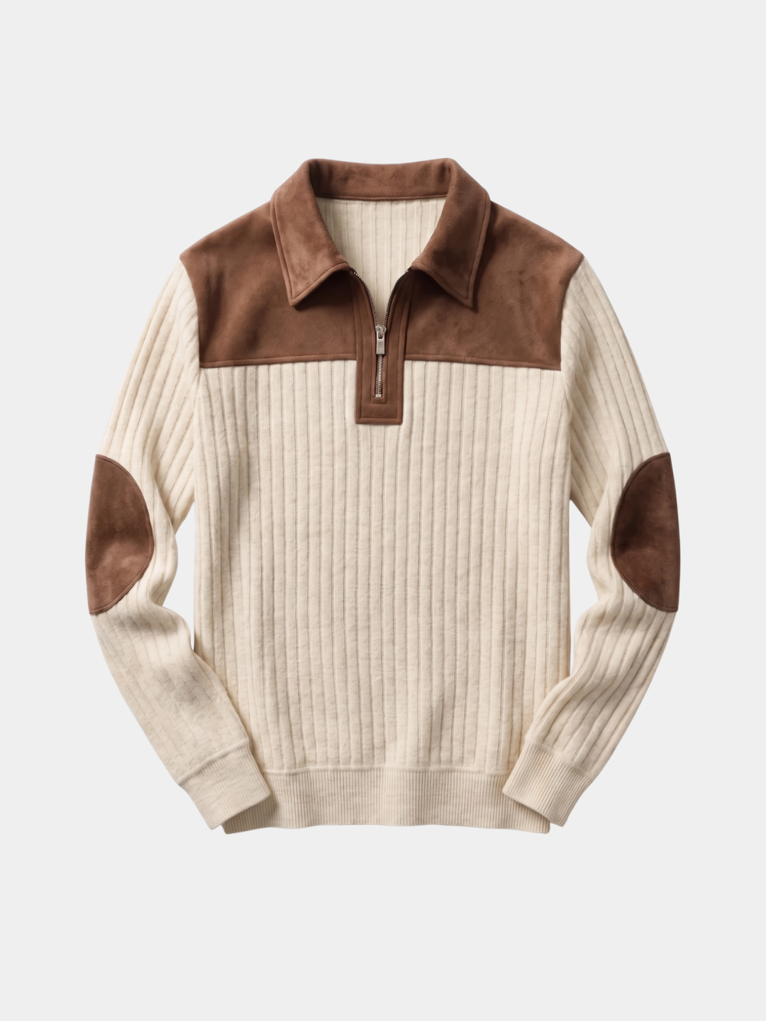 Camborne Elbow Patch Quarter Zip Sweater