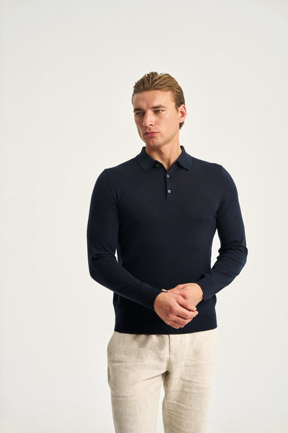 Stresa Long Sleeve Merino Polo