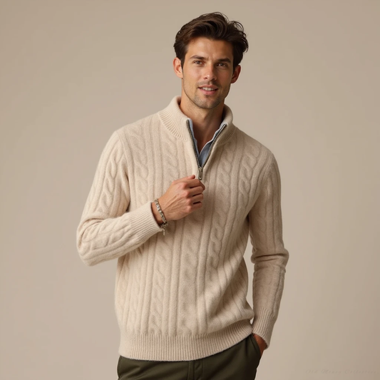 Aspen Cashmere Half Zip Sweater