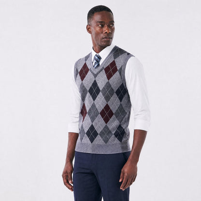 Fife Argyle Knit Vest