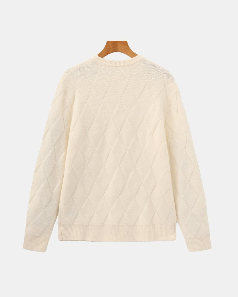 Diamond Knit Crewneck Sweater