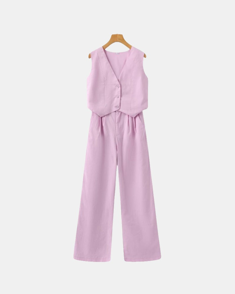 Classy Lady - Linen Two-piece Set