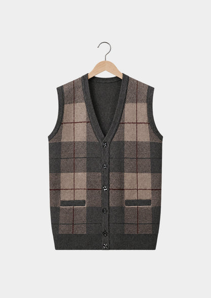 Galway Check Knit Vest
