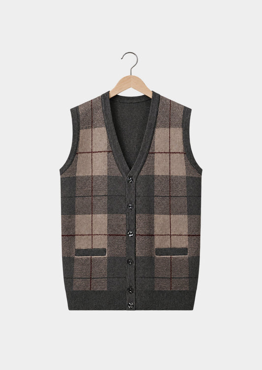Galway Check Knit Vest