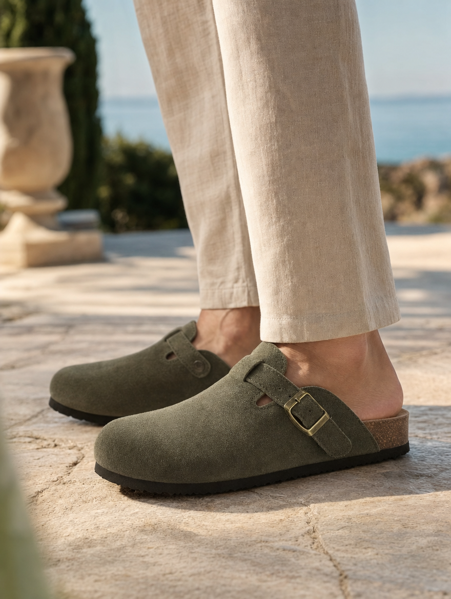 Bavarian Artisan Suede Clogs