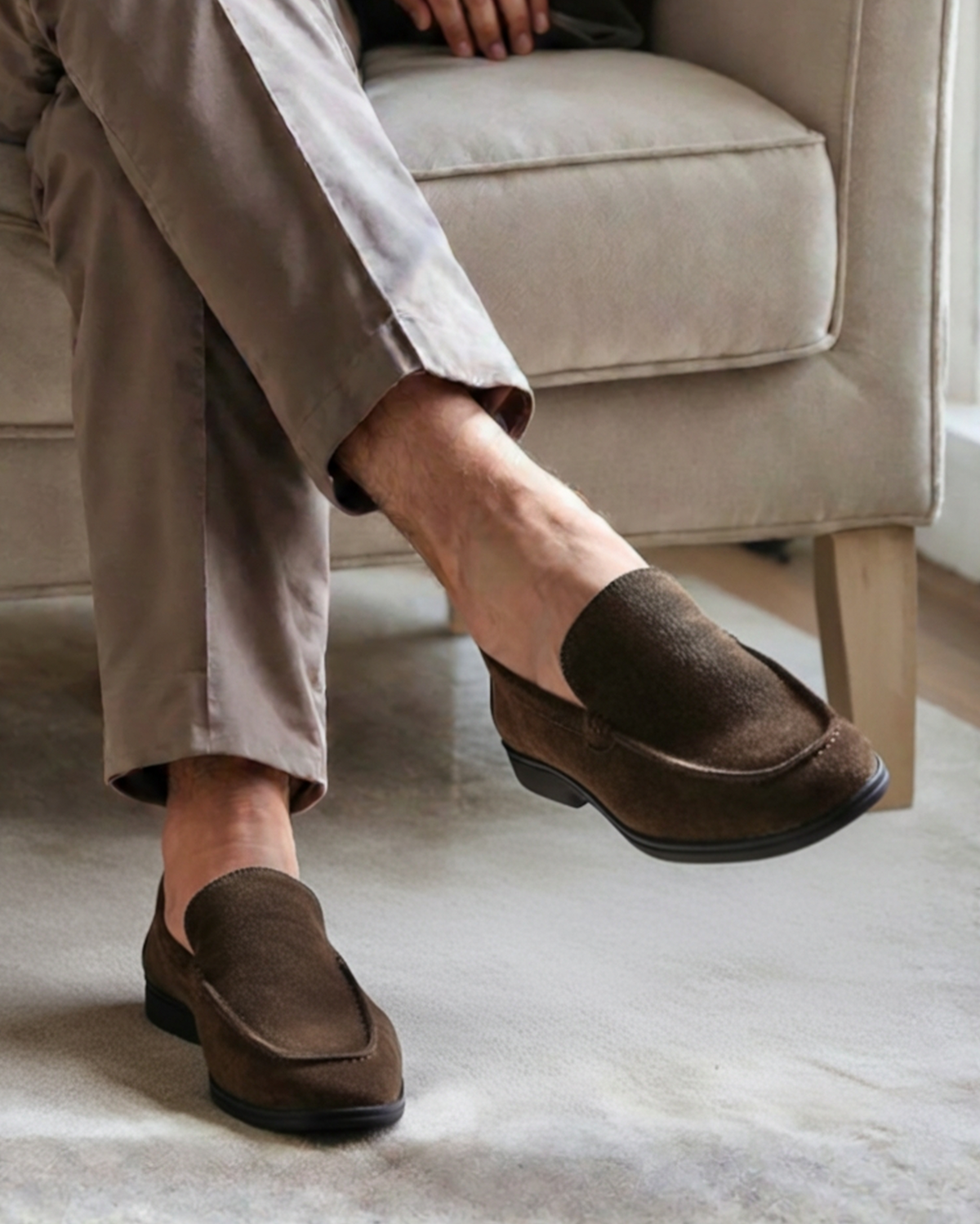 Premium Suede Loafers - Black Soles - Montierri