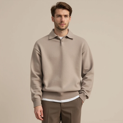 Cortina Wool Button Half Zip Sweater