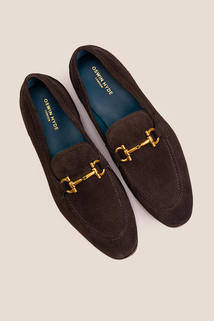 Merano Brown Suede Horsebit Loafers