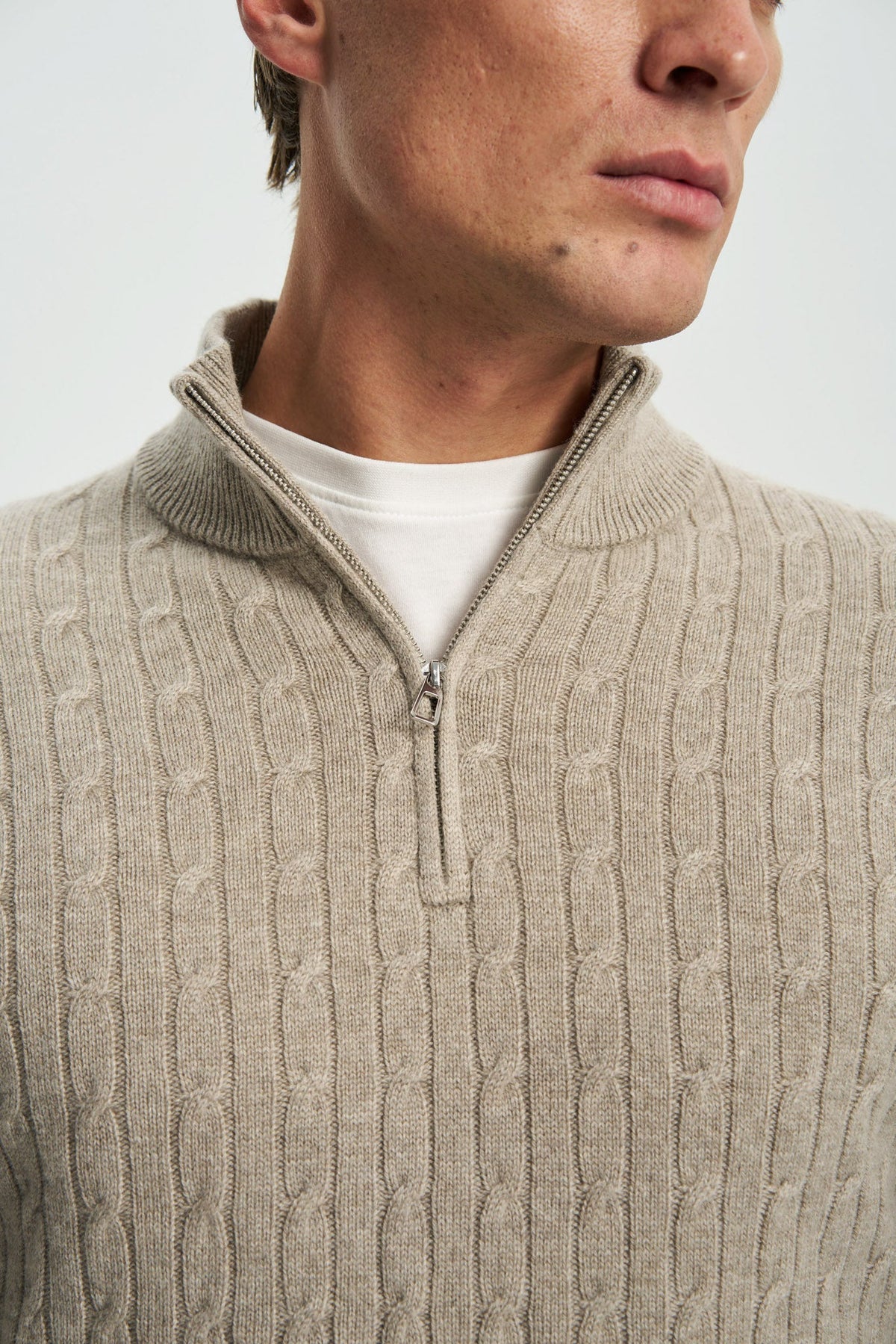 Davos Cable Quarter Zip Jumper
