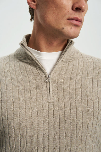 Davos Cable Quarter Zip Jumper