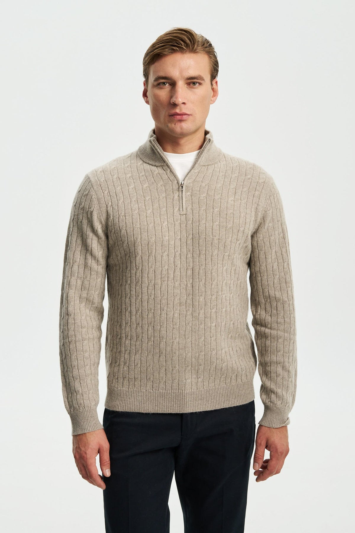 Davos Cable Quarter Zip Jumper